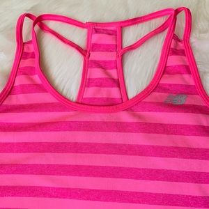 Pink striped racerback tank